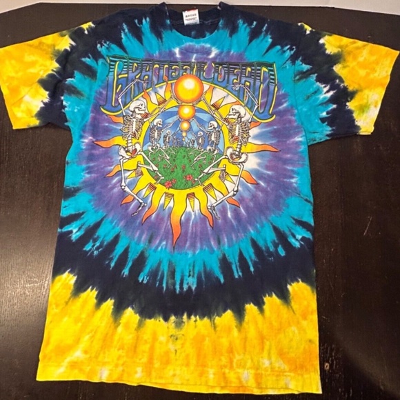 Vintage Grateful Dead Summer Tour 1991 Tie Dye T-Shirt David Opie Size L - Picture 1 of 13